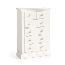 Burgundy Off White 2 Over 4 Drawer Chest