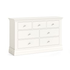 Burgundy Off White 3 Over 4 Drawer Chest