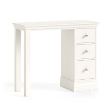 Burgundy Off White Single Pedestal Dressing Table