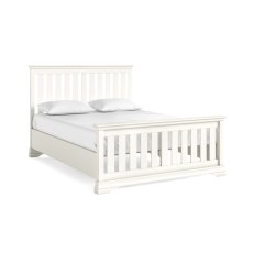 Burgundy Off White High Foot End Slatted Bed Frame