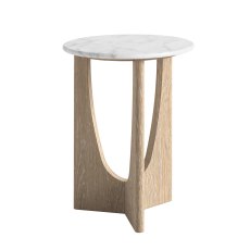 Portobello Round Side Table with Travertine Tops