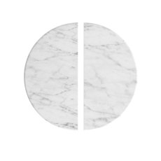 Portobello Half Moon Nest Of Tables With Travertine Tops