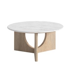 Portobello Round Coffee Table with Travertine Top