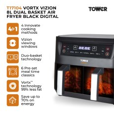 Tower Vizion 8L Dual Basket Air Fryer