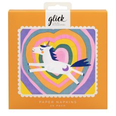 Glick Unicorn Rainbows Paper Napkins 20pk Glick Unicorn Rainbows Paper Napkins 20pk