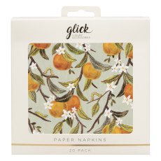 Glick Orange Orchard Paper Napkins 20pk Glick Orange Orchard Paper Napkins 20pk