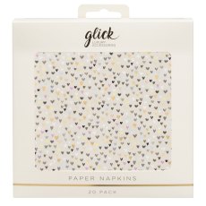 Glick Ditsy Hearts Paper Napkins 20pk Glick Ditsy Hearts Paper Napkins 20pk