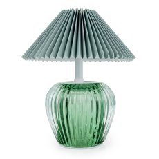 Candlelight Ridged Glass Battery Led Lamp Green Candlelight Ridged Glass Battery Led Lamp Green