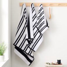 Bianca Reversible Stripe Black Towels Bianca Reversible Stripe Black Towels