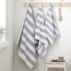 Bianca Reversible Stripe Grey Towels Bianca Reversible Stripe Grey Towels