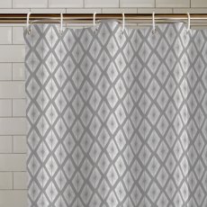 Catherine Lansfield Aztec Diamond Silver Shower Curtain Catherine Lansfield Aztec Diamond Silver Shower Curtain