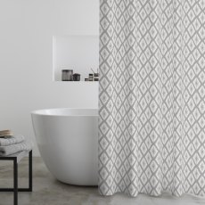 Catherine Lansfield Aztec Diamond Silver Shower Curtain Catherine Lansfield Aztec Diamond Silver Shower Curtain