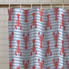 Catherine Lansfield Lobster Red Shower Curtain Catherine Lansfield Lobster Red Shower Curtain