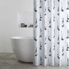 Catherine Lansfield Salcombe Boats White Shower Curtain Catherine Lansfield Salcombe Boats White Shower Curtain