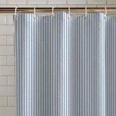 Catherine Lansfield Timeless Stripe Blue Shower Curtain Catherine Lansfield Timeless Stripe Blue Shower Curtain