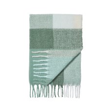 Catherine Lansfield Faux Mohair Check Green Throw