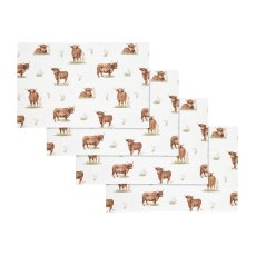 Catherine Lansfield Angus Highland Cow Natural Placemats 4 Pack Catherine Lansfield Angus Highland Cow Natural Placemats 4 Pack