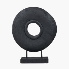 Pacific Black Handcarved Mango Wood Circular Ornament