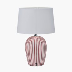 Pacific Cannes Mulberry And White Stripe Ceramic Table Lamp