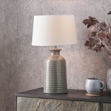 Pacific Helka Smokey Green Reactive Glaze Table Lamp