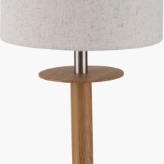 Pacific Bonham Natural Wood Veneer & Silver Metal Table Lamp