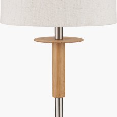 Pacific Bonham Natural Wood Veneer And Silver Metal Floor Lamp