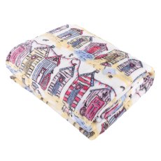 Wylder Beach Huts Fleece Throw Multi