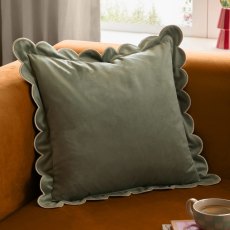 Furn Lil Scallop Cushion Green/Natural