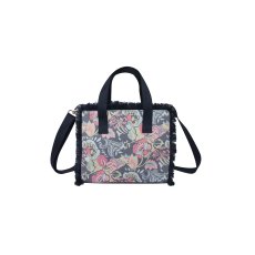 Earth Squared Blue Jacobean Canvas Fringe Tote