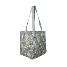 Earth Squared Grey Floral Canvas Tote Bag