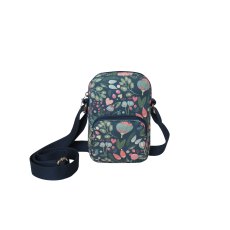 Earth Squared Blue Floral Canvas Phone Pouch