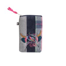 Earth Squared Highland Cow Applique Glasses Case