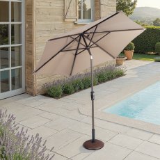 Riviera Deluxe 3m Crank & Tilt Parasol in Taupe