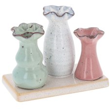 Shudehill Petite Pottery 3 Stem Frilly Vase Shudehill Petite Pottery 3 Stem Frilly Vase