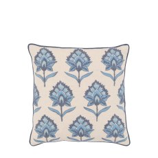 Gallery Direct Fleur Embroidered Cushion Ink Blue