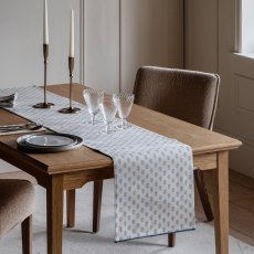 Gallery Direct Fleur Floral Stamp Table Runner Blue