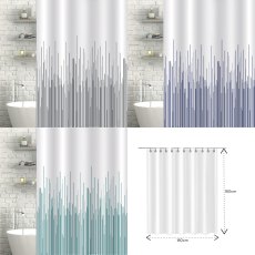 Showerdrape City Stripe Teal Shower Curtain