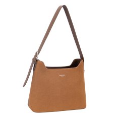 David Jones Single Strap Shoulder Bucket Bag Cocoa Brown