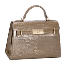 David Jones Faux Croc Top Handle Grab Bag Warm Taupe