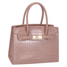 David Jones Faux Croc Tote Bag Adobe Rose