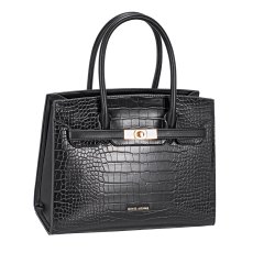 David Jones Faux Croc Tote Bag Black