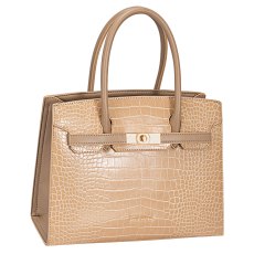 David Jones Faux Croc Tote Bag Camel