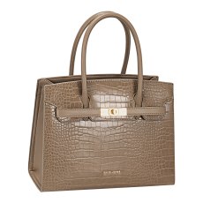 David Jones Faux Croc Tote Bag Warm Taupe