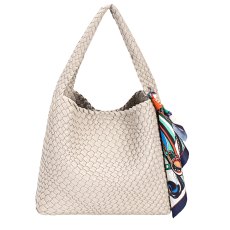 David Jones Weave Slouchy Shoulder Bag Oxford Tan