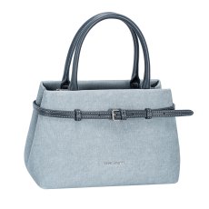 David Jones Canvas Effect Belt Detail Tote Bag Blue Jean