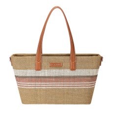 David Jones Medium Straw Effect Shopper Apricot Tan