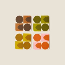 Orla Kiely Spot Square Oval Set of 4 Coasters