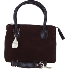 Ashwood Leather and Suede Handbag with Crossbody Strap Brown