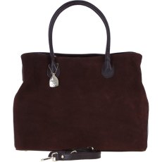 Ashwood Leather and Suede Large Handbag Brown