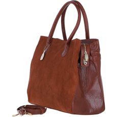 Ashwood Leather and Suede Large Handbag Tan